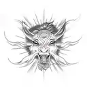 sunrays with centaur tattoo design idea