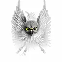 The attacking fuul black  falcon is realistic tattoo design idea