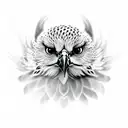 The attacking fuul black  falcon is realistic tattoo design idea