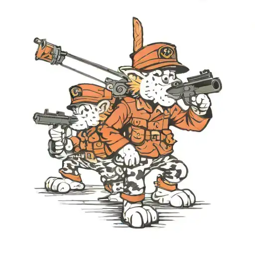 Calvin and Hobbes usmc uniforms posing tattoo design idea