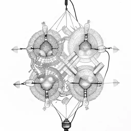 cluster of hanging light bulbs  tattoo design idea