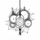 room of hanging light bulbs  tattoo design idea