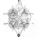 cluster of hanging light bulbs  tattoo design idea