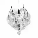 cluster of hanging light bulbs  tattoo design idea