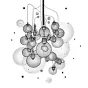 cluster of hanging light bulbs  tattoo design idea