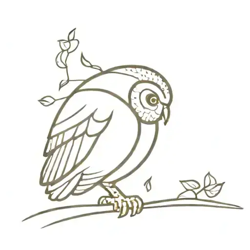 perched owl with missing puzzle piece tattoo design idea