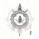crow with shani dev mantra tattoo design idea