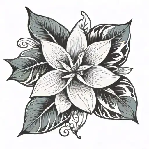frangipani, elfen, mandala design incorporating tattoo design idea