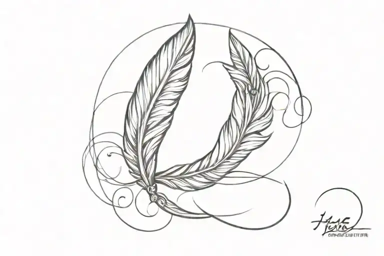 infinity tattoo with feather tattoo design idea