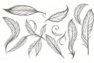 Infinity style feather  tattoo design idea