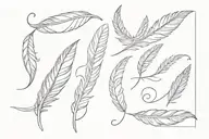 Infinity style feather  tattoo design idea