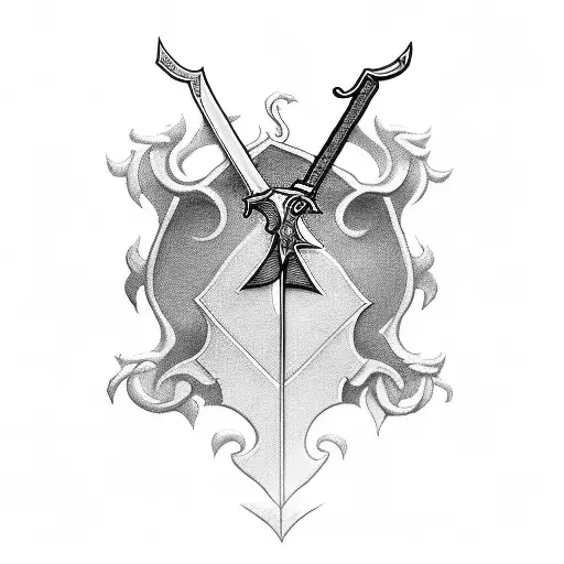 a small sword with this MCMLXXIII on it  tattoo design idea