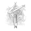 a small sword with this MCMLXXIII on it  tattoo design idea