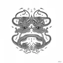 two cobras with a siamese cat tattoo design idea