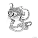 two cobras with a siamese cat tattoo design idea