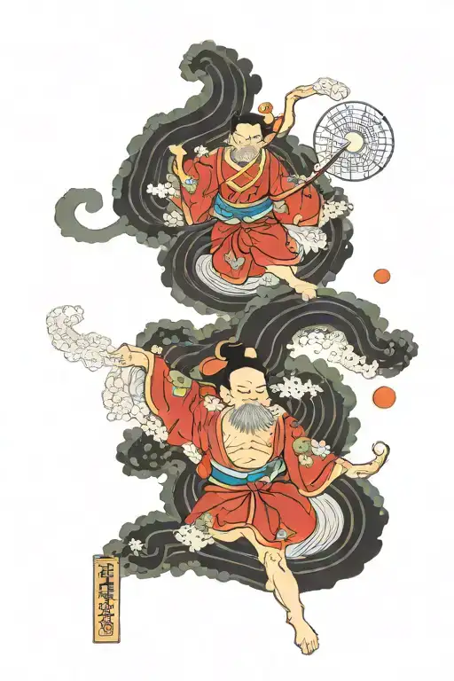 god escaping from a mortal body  time the universe, multiversal existence. spiritual imagery  tattoo design idea