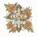luke 1:37 bible verse with cross tattoo design idea