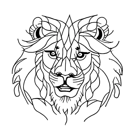 baby lion fine line  tattoo design idea