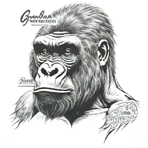 gorilla with psalms 91 tattoo design idea
