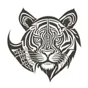 aztec tiger head   tattoo design idea