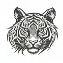 aztec tiger head   tattoo design idea