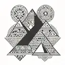 aztec pyramids tattoo design idea