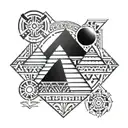 aztec pyramids tattoo design idea