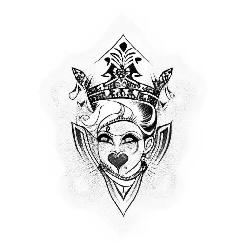Queen of Hearts tattoo design idea