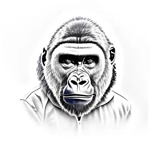 Realistic welding mask adorned with a silverback gorilla face and cannabis leaf patterns tattoo design idea