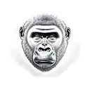 Realistic welding mask adorned with a silverback gorilla face and cannabis leaf patterns tattoo design idea