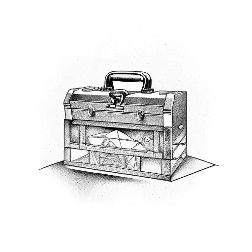 tool box, cheese, wine,  tattoo design idea