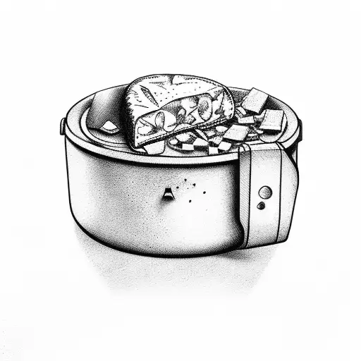 tool box, cheese, wine,  tattoo design idea