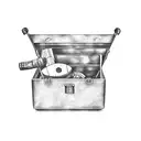 tool box, cheese, wine,  tattoo design idea