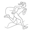 a minimal line art of a runner female in a shape of letter I tattoo design idea