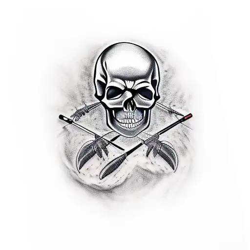 skull drummer tattoo design idea