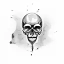 skull drummer tattoo design idea