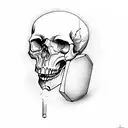 skull drummer tattoo design idea