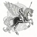 The symbol of the month of Azar is a half-horse winged archer tattoo design idea