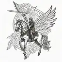 The symbol of the month of Azar is a half-horse winged archer tattoo design idea