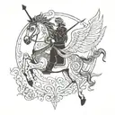 The symbol of the month of Azar is a half-horse winged archer tattoo design idea
