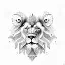 Lion,seven,mandala tattoo design idea