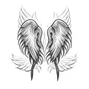 Angel wings intertwined with a sword tattoo design idea
