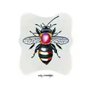 bee with honey comb tattoo design idea