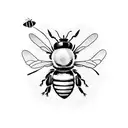 bee with honey comb tattoo design idea