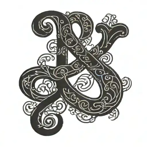 ampersand symbol and "pa" following it tattoo design idea
