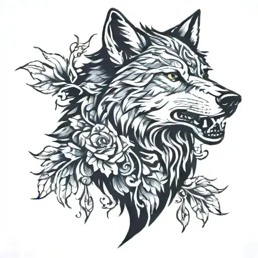 wolf, hermetism, higher conscience tattoo design idea