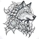 wolf, hermetism, higher conscience tattoo design idea