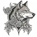 wolf, hermetism, higher conscience tattoo design idea