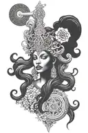 black hecate goddess tattoo design idea
