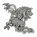 Running Spain connected tattoo design idea